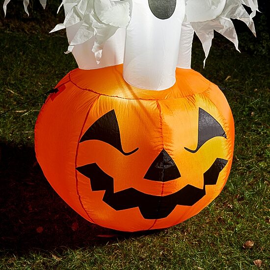 Glitzhome Lighted Pumpkin Scream Inflatable Decor Halloween Inflatable