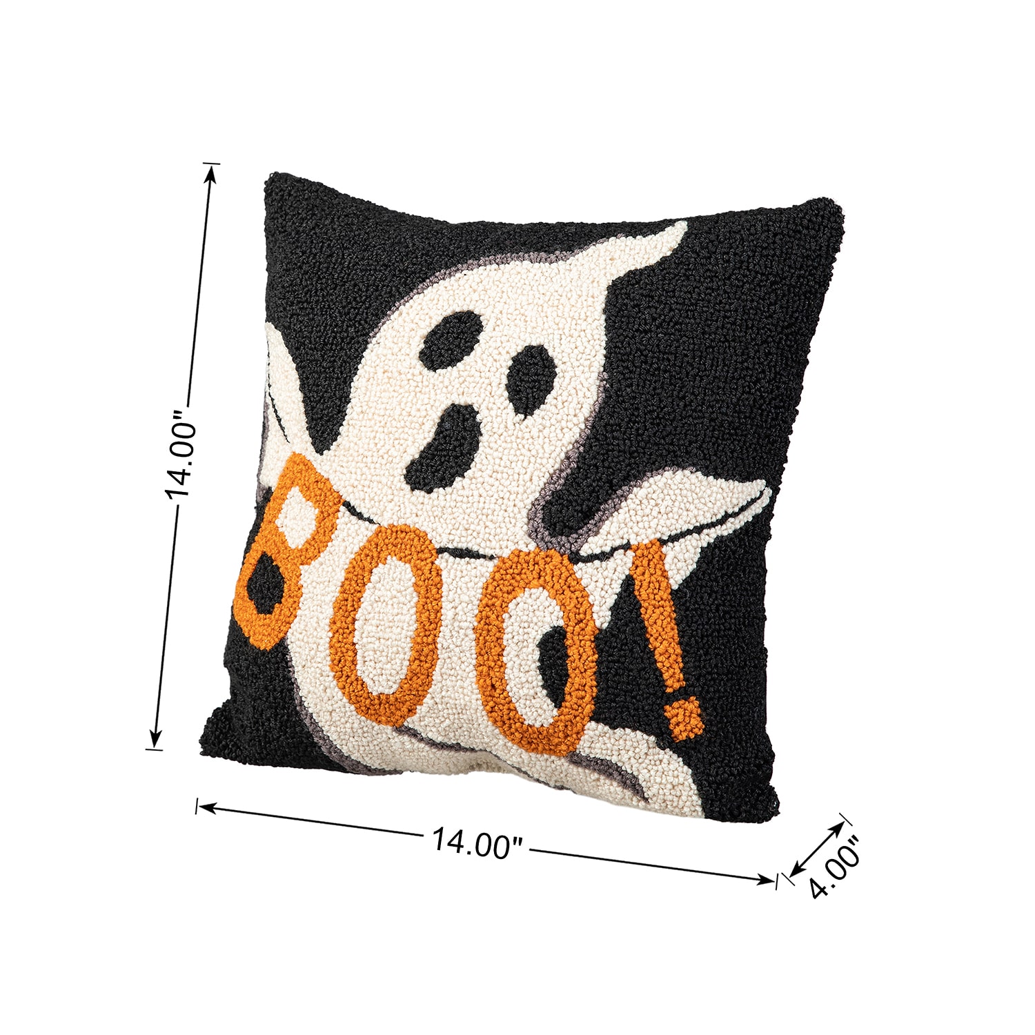 Glitzhome 14"H Hooked Ghost Pillow Throw Pillow