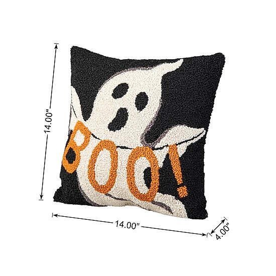 Glitzhome 14"H Hooked Ghost Pillow Throw Pillow