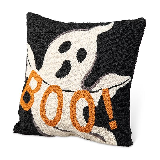 Glitzhome 14"H Hooked Ghost Pillow Throw Pillow