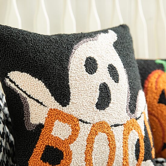 Glitzhome 14"H Hooked Ghost Pillow Throw Pillow