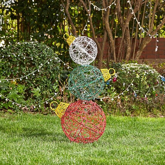 Glitzhome 39.25" Lighted Ornaments Christmas Yard Art