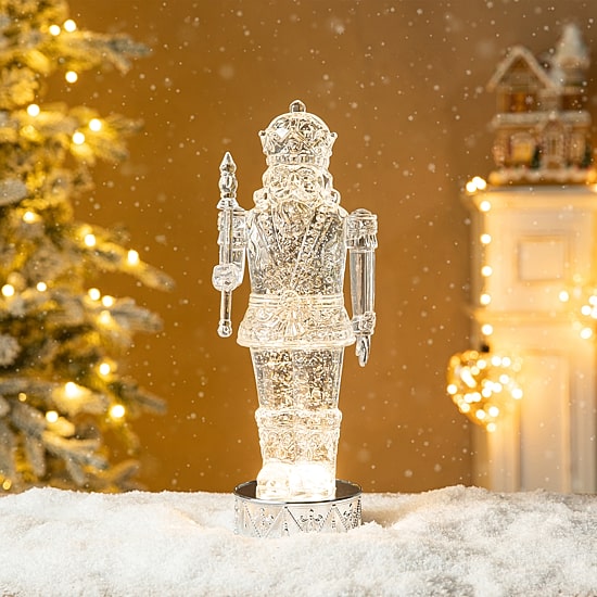 Glitzhome 12.5" Nutcracker Christmas Snow Globe
