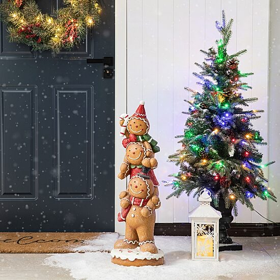 Glitzhome 29.25" Gingerbread Man Christmas Porch Sign