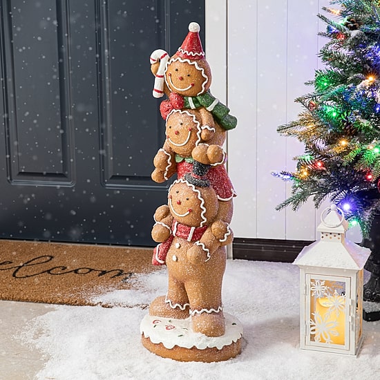 Glitzhome 29.25" Gingerbread Man Christmas Porch Sign
