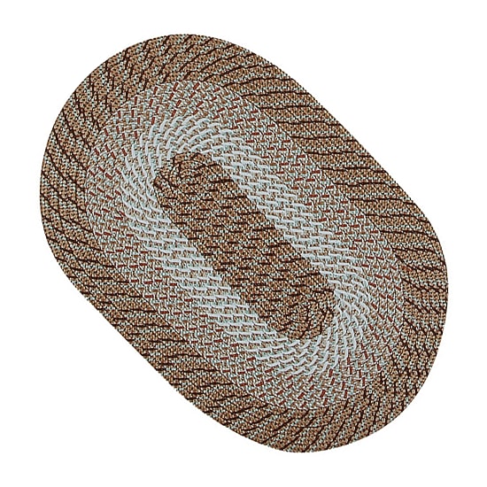 Better Trends Country Stripe Braided 3 Pc Oval Rug Set
