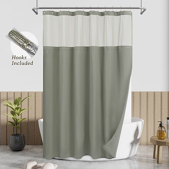 Awesome Home™ Polyester Waffle Snap In Liner Shower Curtain Set