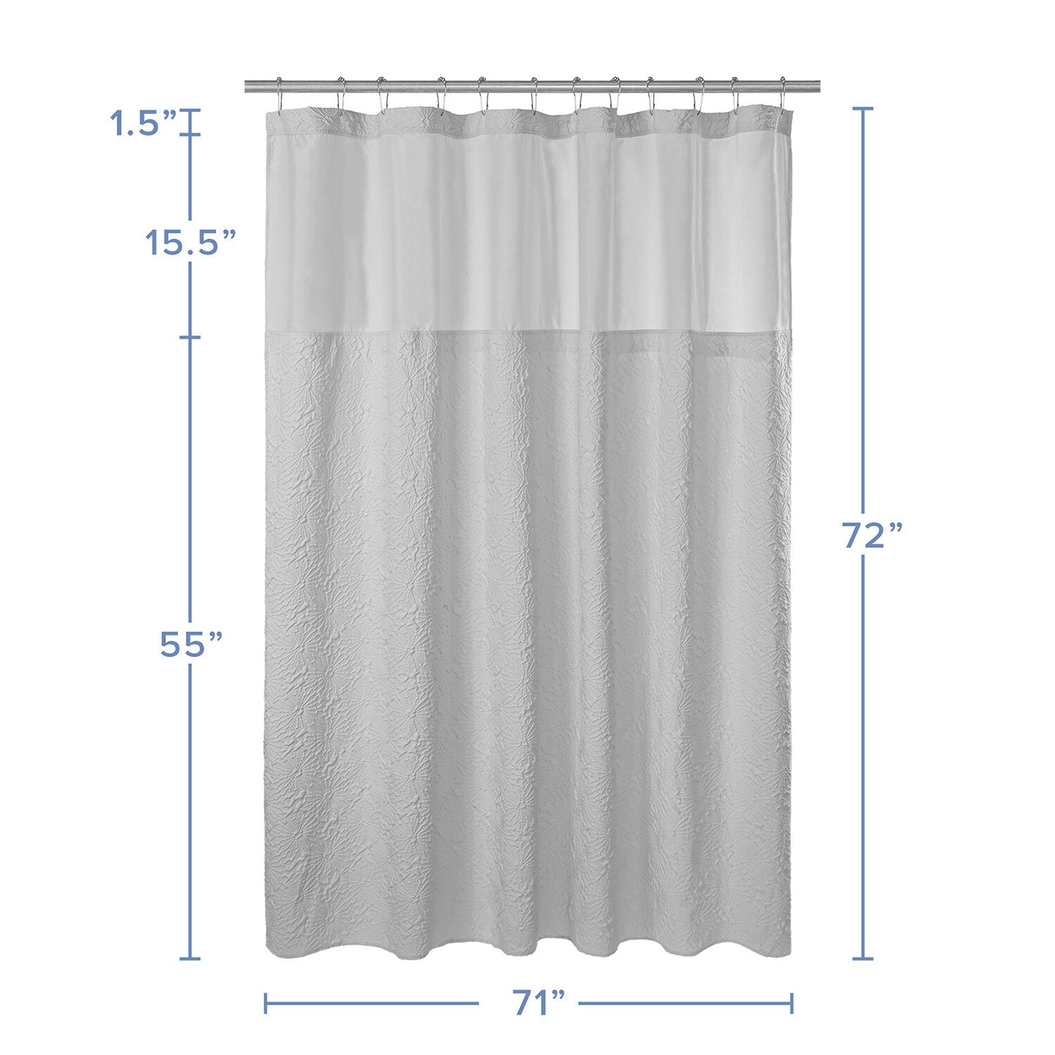 Awesome Home™ Starburst Snap Liner Hooks Shower Curtain Set