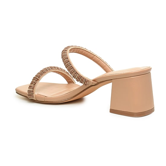 Nicole Miller Womens Woolie Heeled Sandals