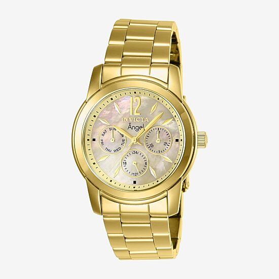 Invicta Angel Womens Gold Tone Stainless Steel Bracelet Watch 0466