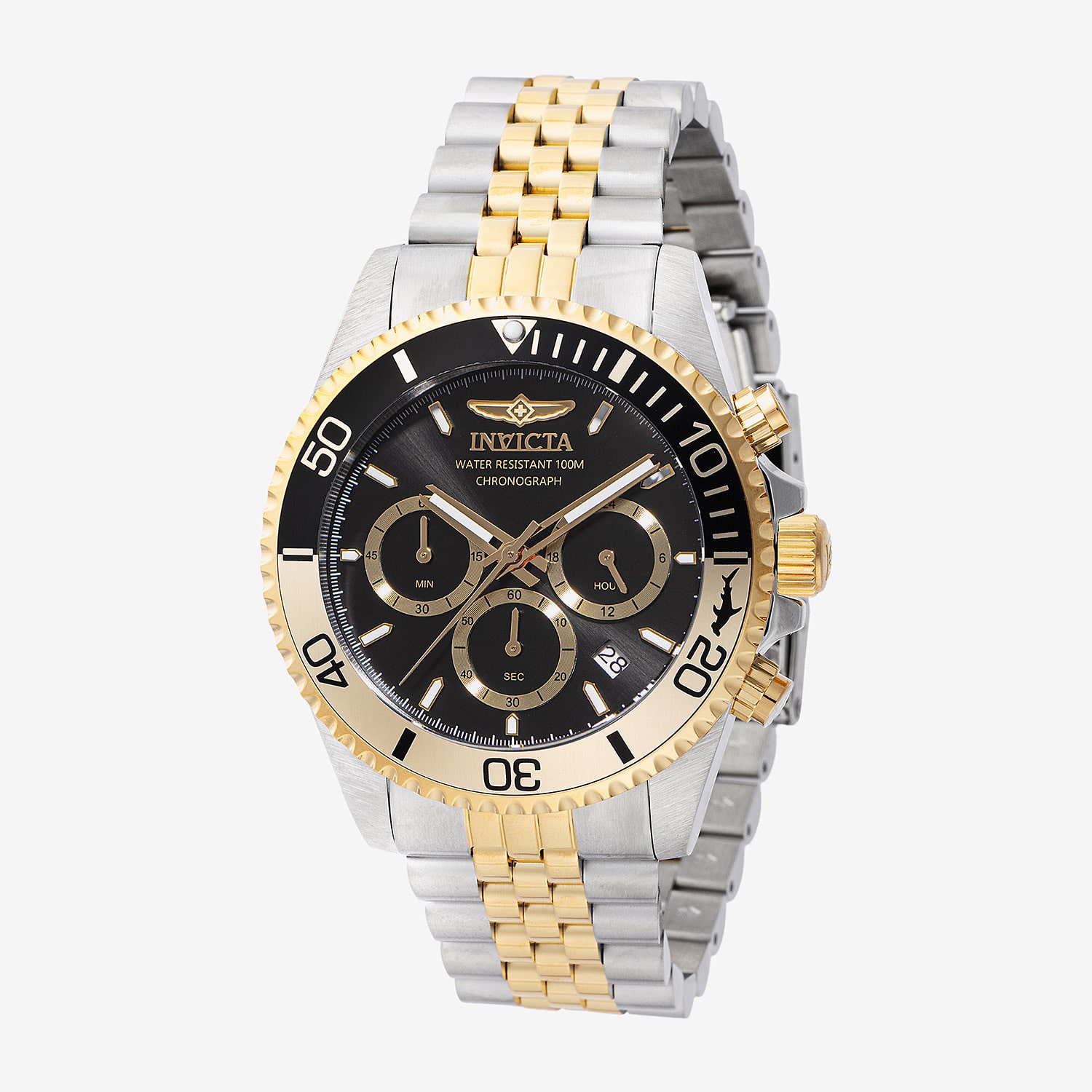 Invicta Pro Diver Mens Gold Tone Stainless Steel Bracelet Watch 44720