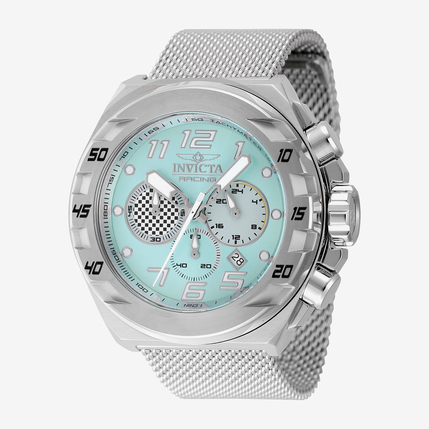 Invicta Racing Mens Silver Tone Stainless Steel Bracelet Watch 47202