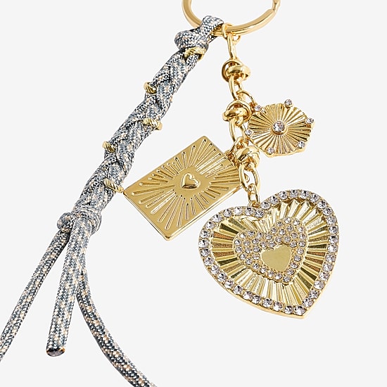 Bijoux Bar Gold Tone Heart Bag Charm
