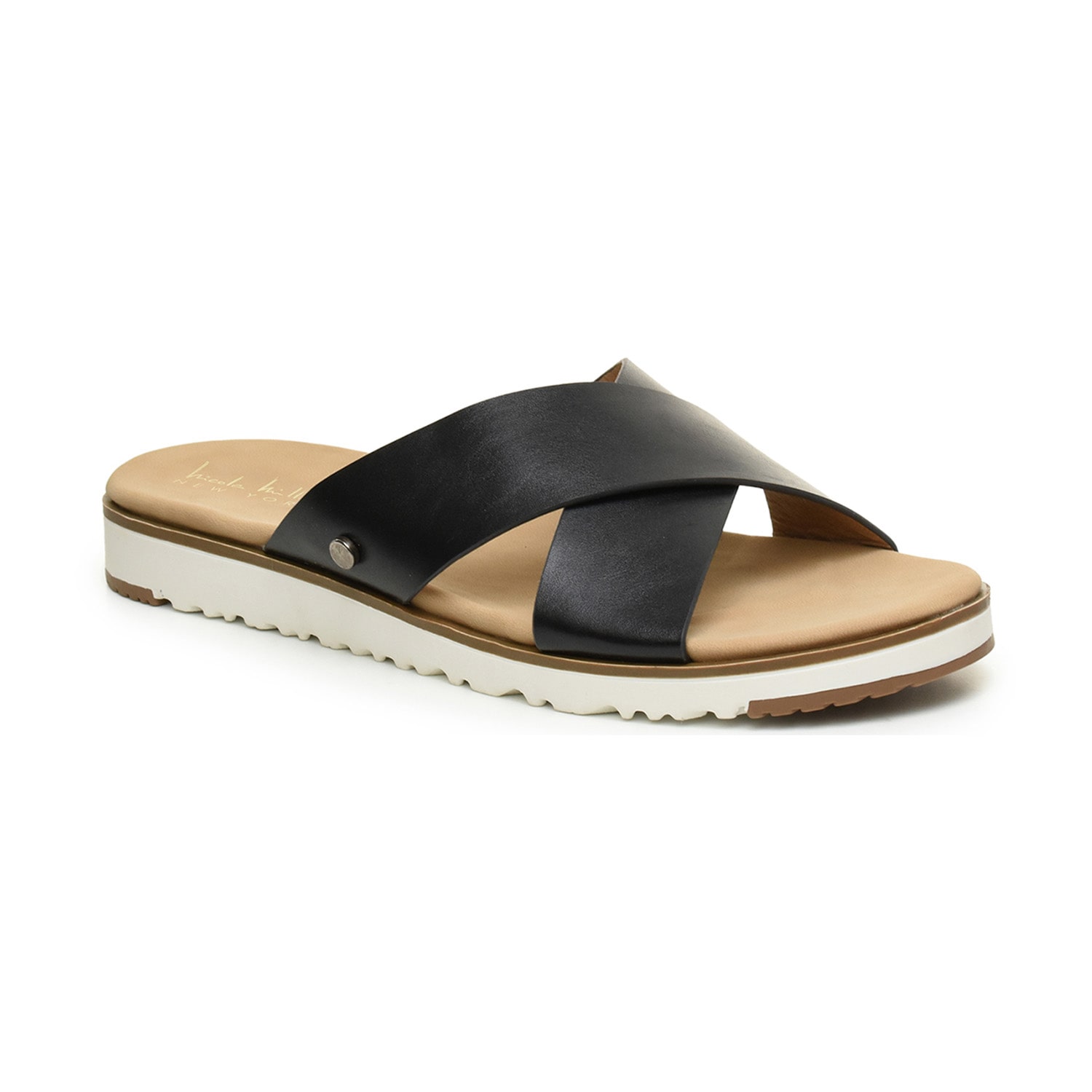 Nicole Miller Womens Fencie Criss Cross Strap Flat Sandals
