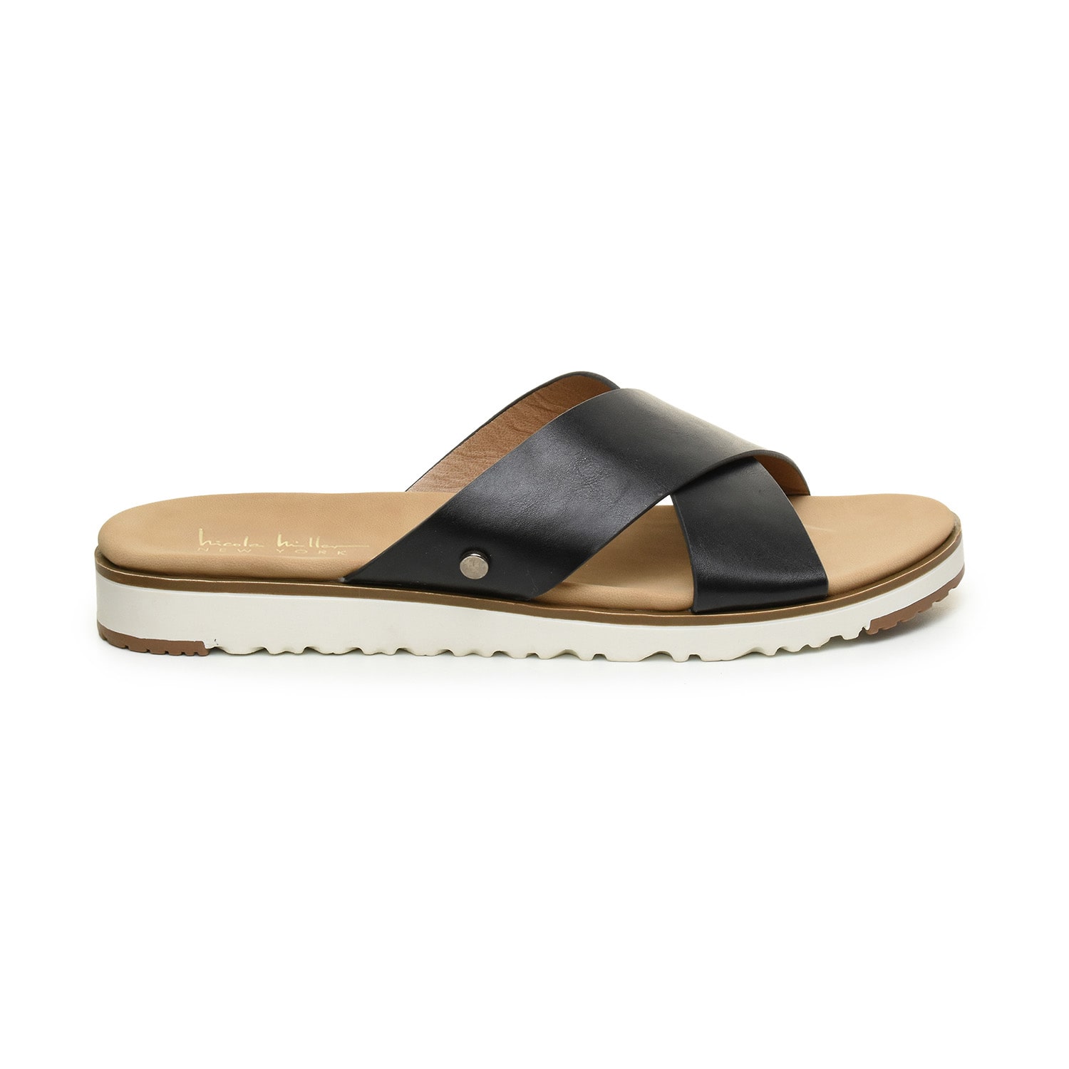 Nicole Miller Womens Fencie Criss Cross Strap Flat Sandals