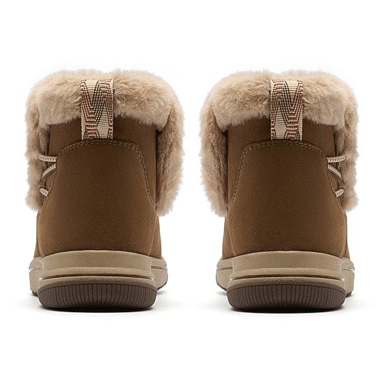 Clarks Womens Breeze Fur Flat Heel Booties