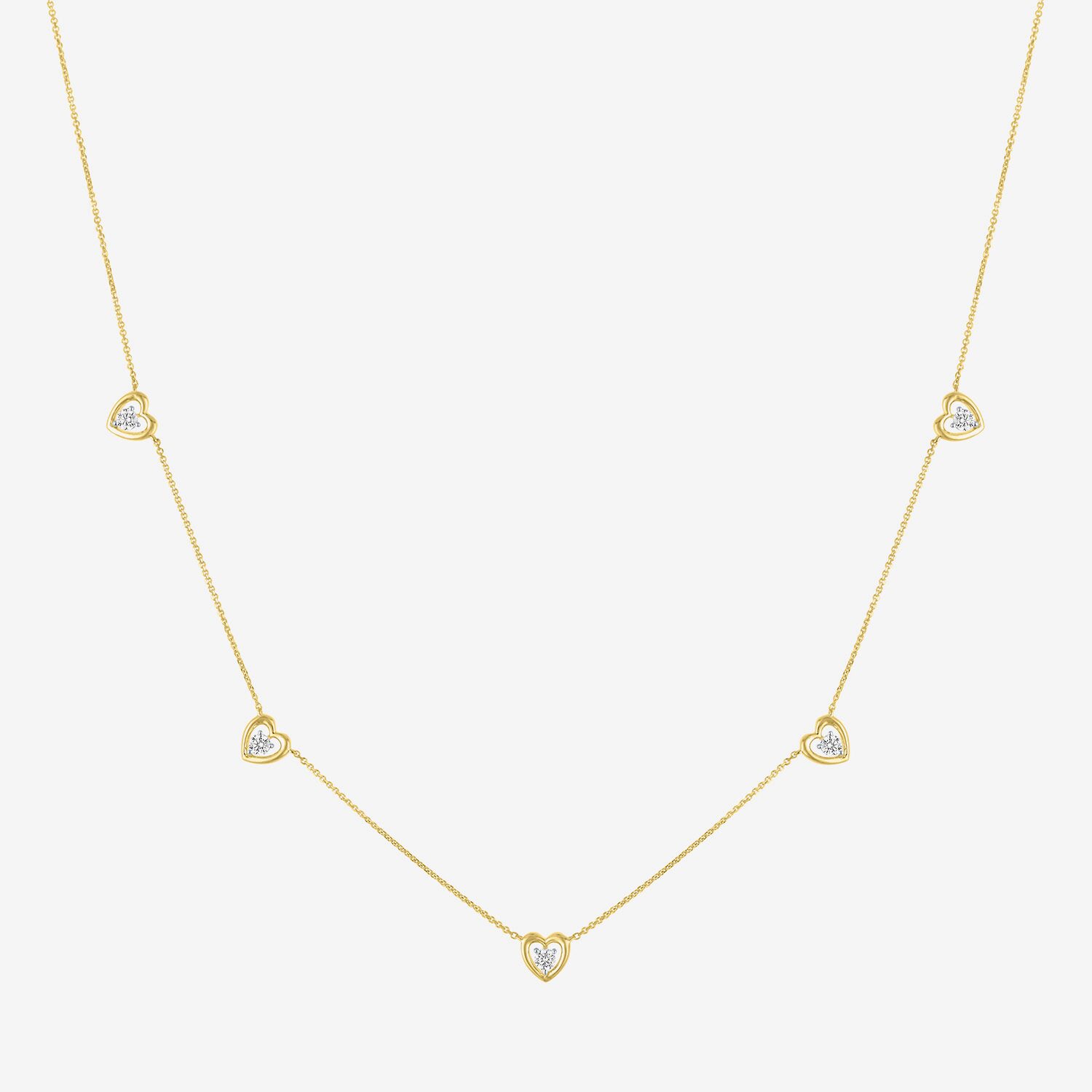 Diamond Addiction (G-H / Si2-I1) Womens 1/3 CT. T.W. Lab Grown White Diamond 10K Gold Heart 18 Inch Pendant Necklace