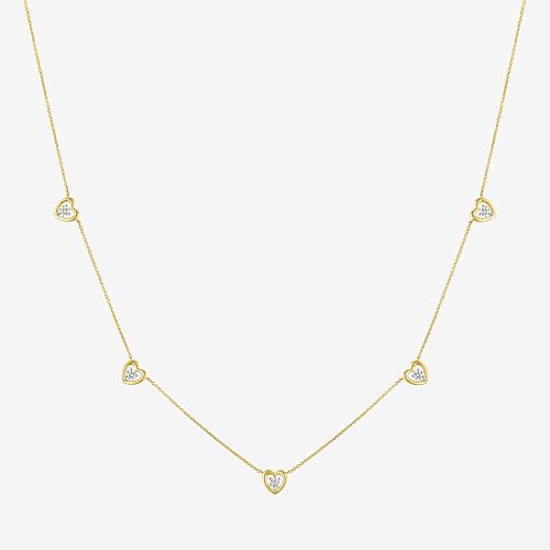 Diamond Addiction (G-H / Si2-I1) Womens 1/3 CT. T.W. Lab Grown White Diamond 10K Gold Heart 18 Inch Pendant Necklace, One Size, Yellow