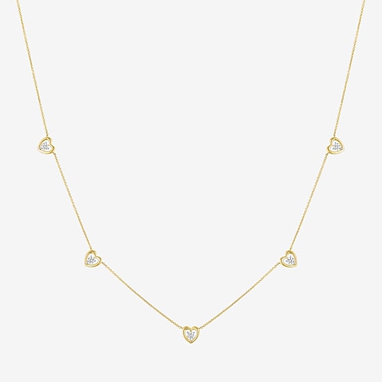 Diamond Addiction (G-H / Si2-I1) Womens 1/3 CT. T.W. Lab Grown White Diamond 10K Gold Heart 18 Inch Pendant Necklace