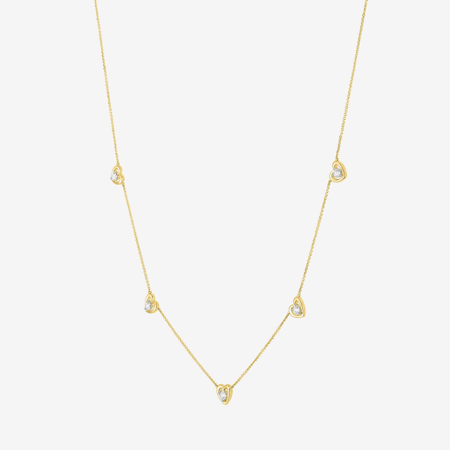 Diamond Addiction (G-H / Si2-I1) Womens 1/3 CT. T.W. Lab Grown White Diamond 10K Gold Heart 18 Inch Pendant Necklace