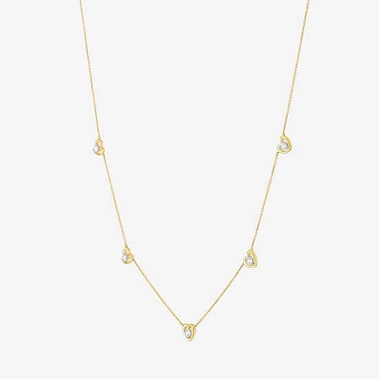 Diamond Addiction (G-H / Si2-I1) Womens 1/3 CT. T.W. Lab Grown White Diamond 10K Gold Heart 18 Inch Pendant Necklace