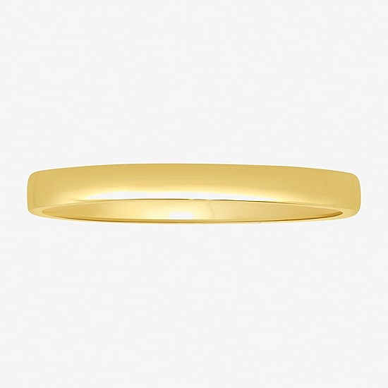 Womens 2MM 14K Gold Over Silver Round Wedding Band