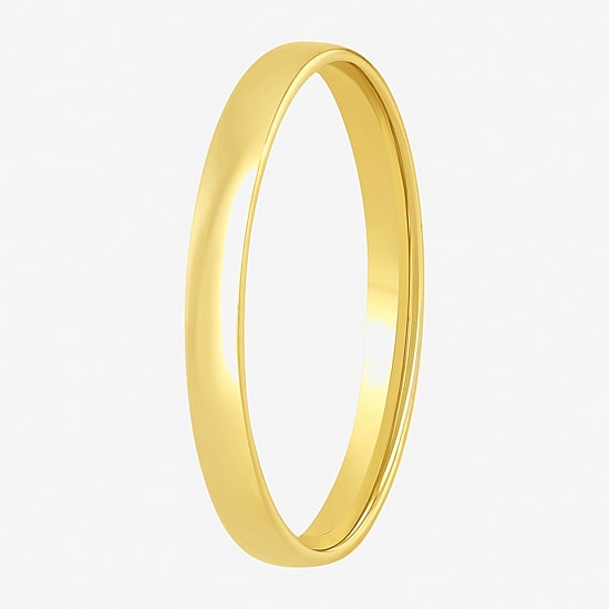 Womens 2MM 14K Gold Over Silver Round Wedding Band