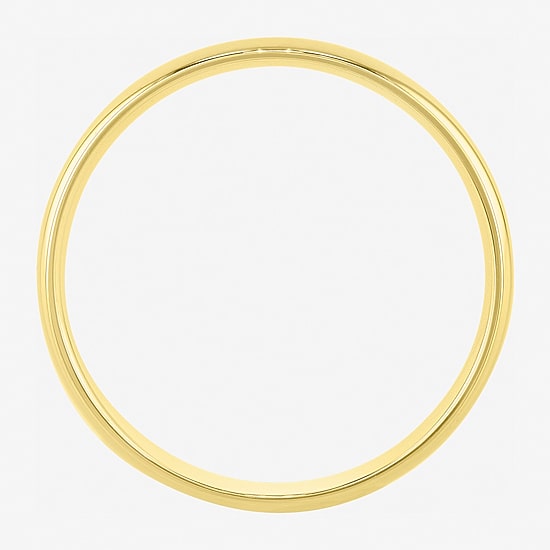 Womens 4MM 14K Gold Over Silver Round Wedding Band