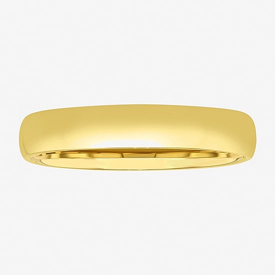 Womens 4MM 14K Gold Over Silver Round Wedding Band