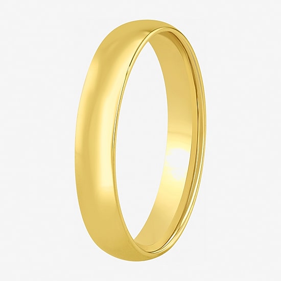 Womens 4MM 14K Gold Over Silver Round Wedding Band