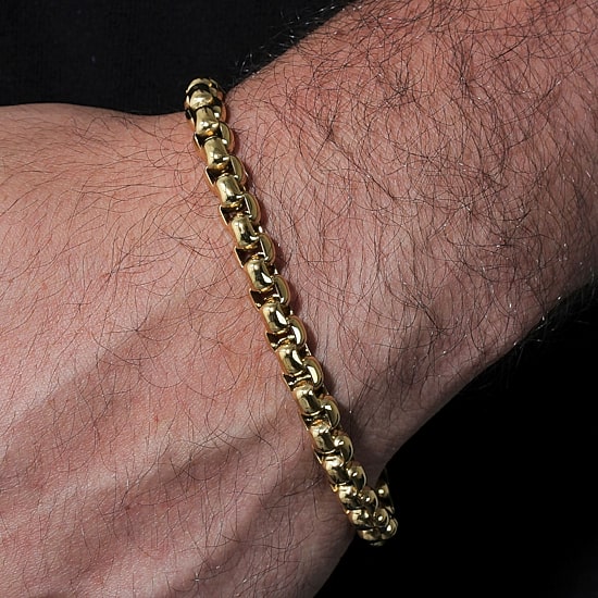 Mens Stainless Steel Solid 8 1/2 Inch Link Bracelet