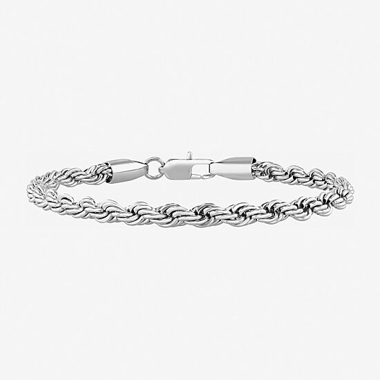 Mens Stainless Steel Solid 8 1/2 Inch Link Bracelet