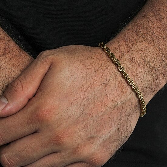 Mens Stainless Steel Solid 8 1/2 Inch Link Bracelet