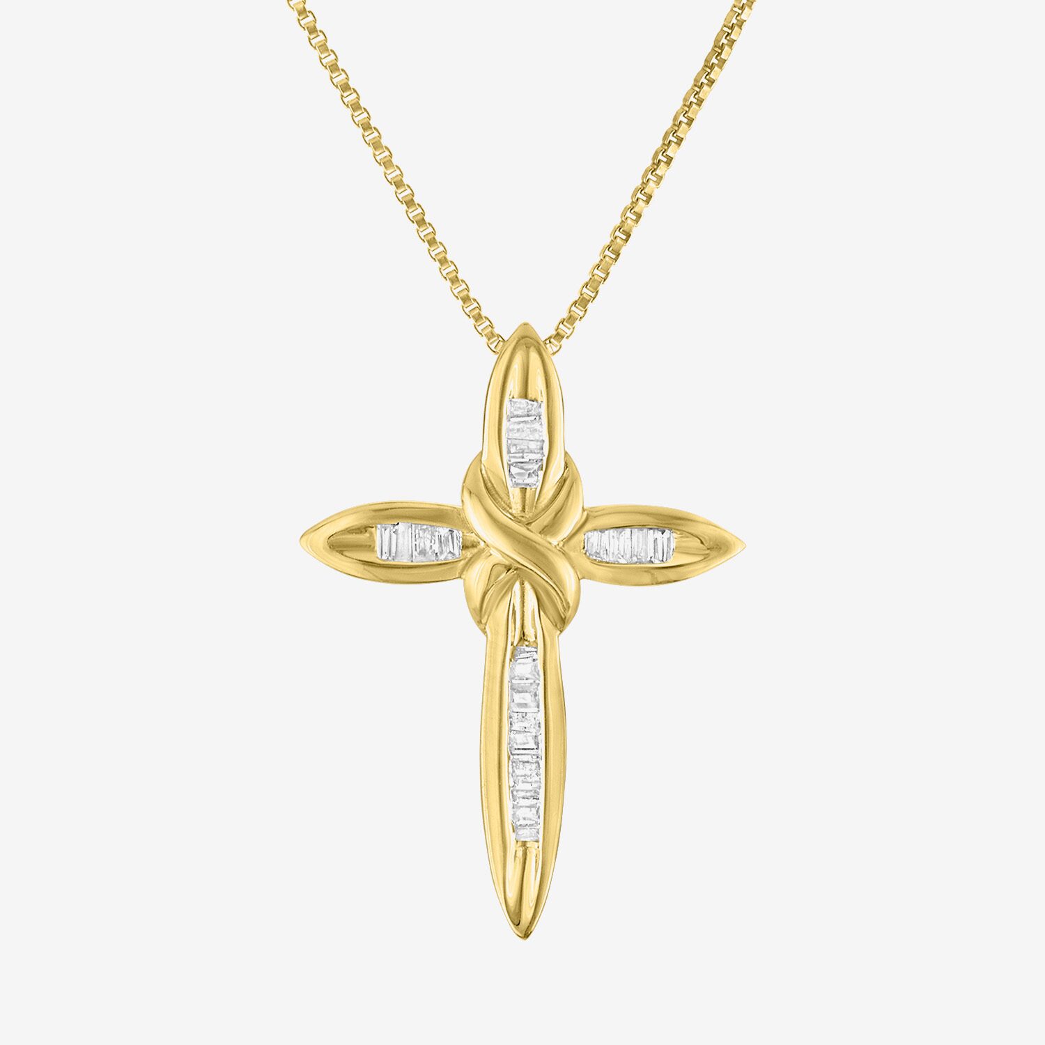 1/10Cttw Diamond Sterling Silver Cross Pendant
