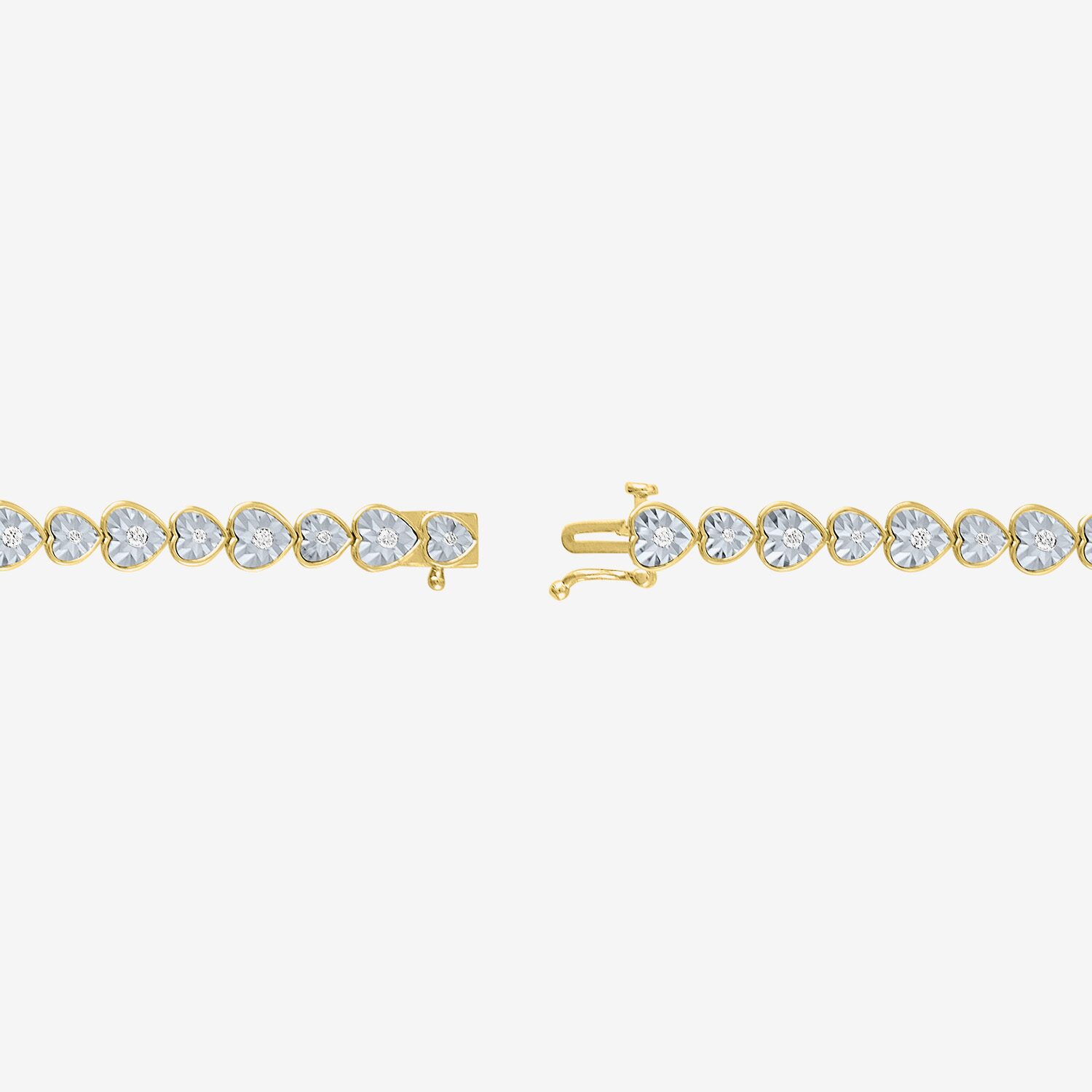 (G-H / I1-I2) Womens 1/2 CT. T.W. Lab Grown White Diamond Sterling Silver Heart 7.25 Inch Tennis Bracelet