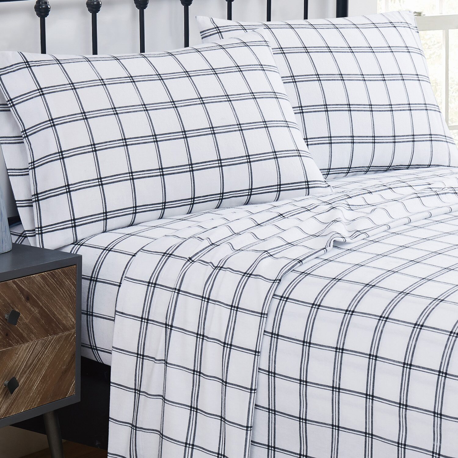 Truly Soft Bristol Plaid Flannel Sheet Set