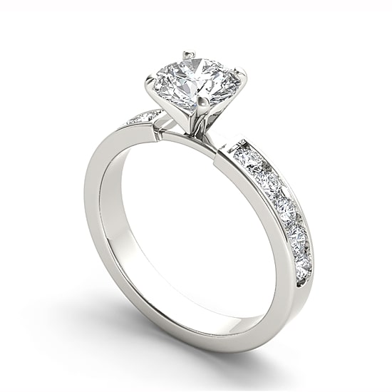 1 1/2 CT.T.W. Natural Round Diamond 14K Gold Engagement Ring