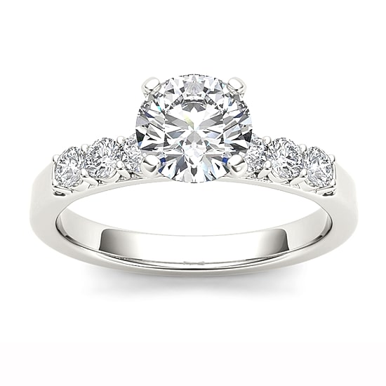 1 CT.T.W. Natural Round Diamond 14K Gold Engagement Ring