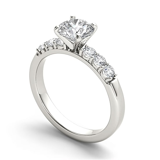 1 CT.T.W. Natural Round Diamond 14K Gold Engagement Ring