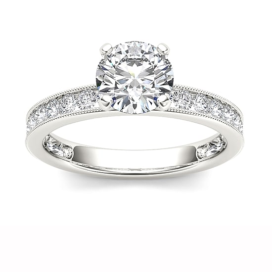1 1/2 CT.T.W. Natural Round Diamond 14K Gold Engagement Ring