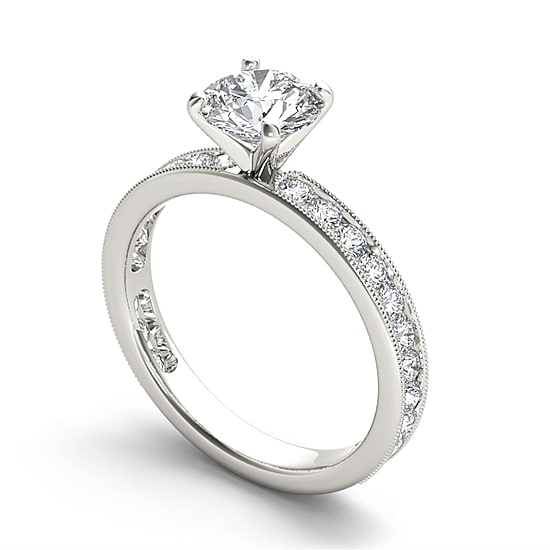 1 1/2 CT.T.W. Natural Round Diamond 14K Gold Engagement Ring