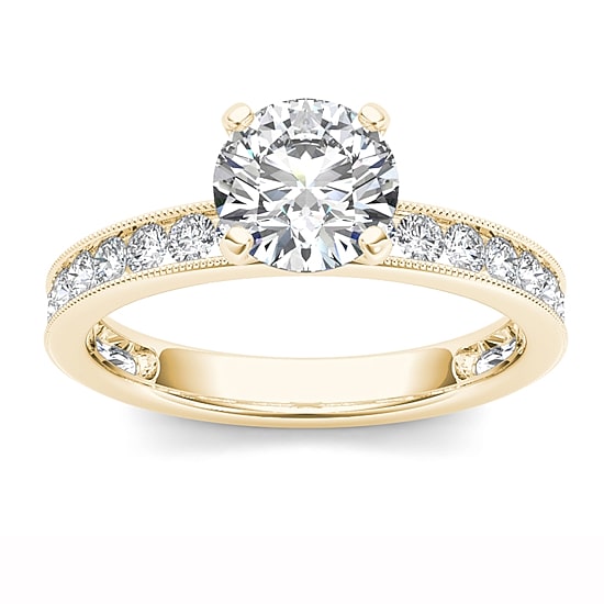 1 1/2 CT.T.W. Natural Round Diamond 14K Gold Engagement Ring