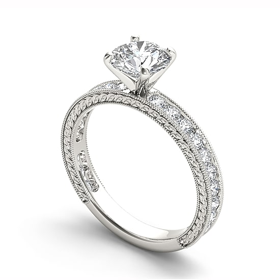 1 1/2 CT.T.W. Natural Round Diamond 14K Gold Engagement Ring