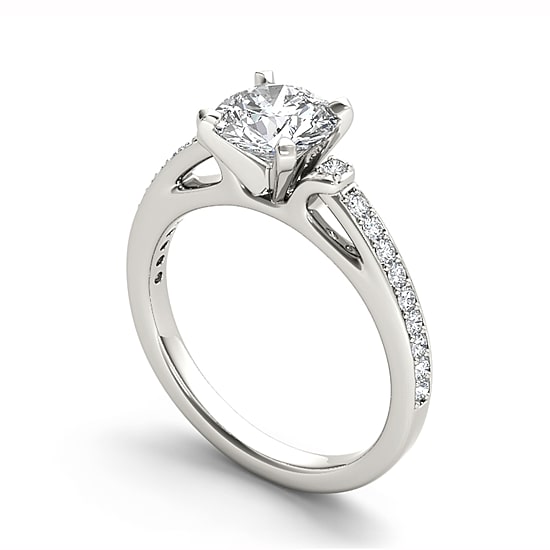 1 CT.T.W. Natural Round Diamond 14K Gold Engagement Ring