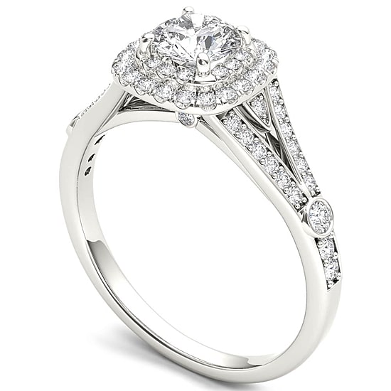 1 CT.T.W. Natural Round Diamond 14K Gold Engagement Ring