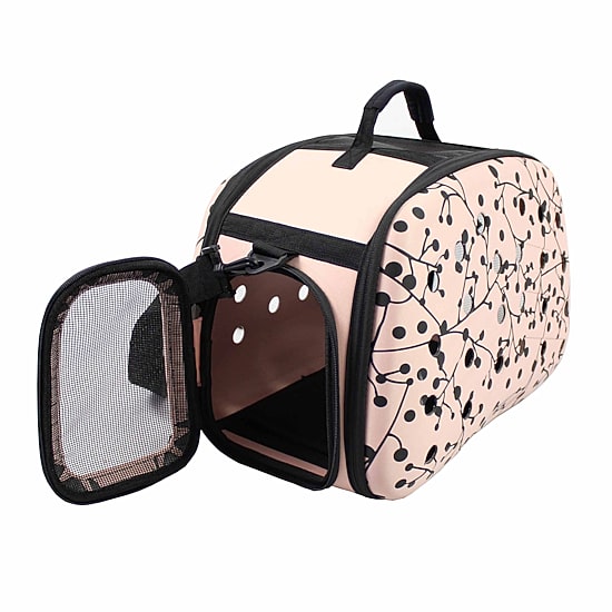 The Pet Life Narrow Shelled Perforated Lightweight Collapsible Military Grade Transportable Designer Pet Carrier