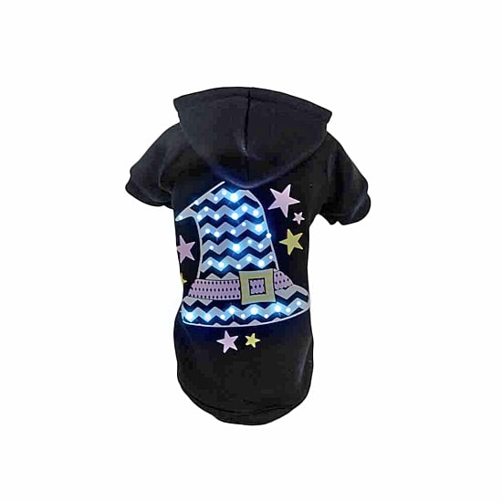 The Pet Life Pet Life LED Lighting Magical Hat Hooded Sweater Pet Costume