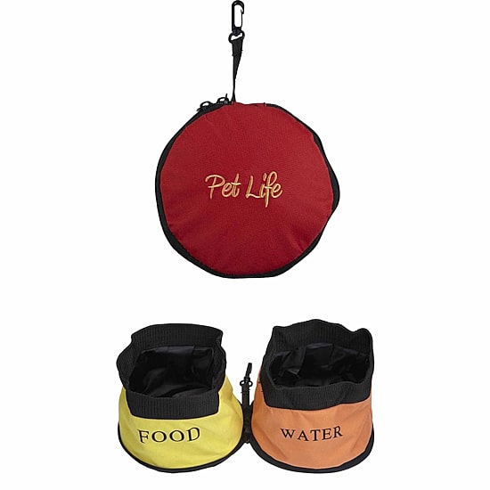 The Pet Life Double Water Travel Pet Bowl