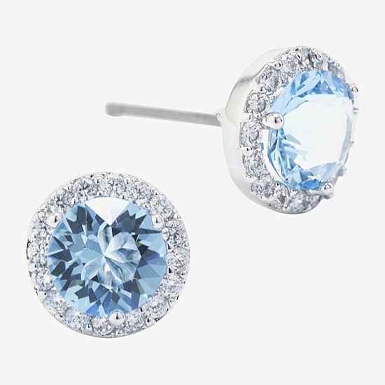 Sparkle Allure Austrian Crystal Halo Round Stud Earrings