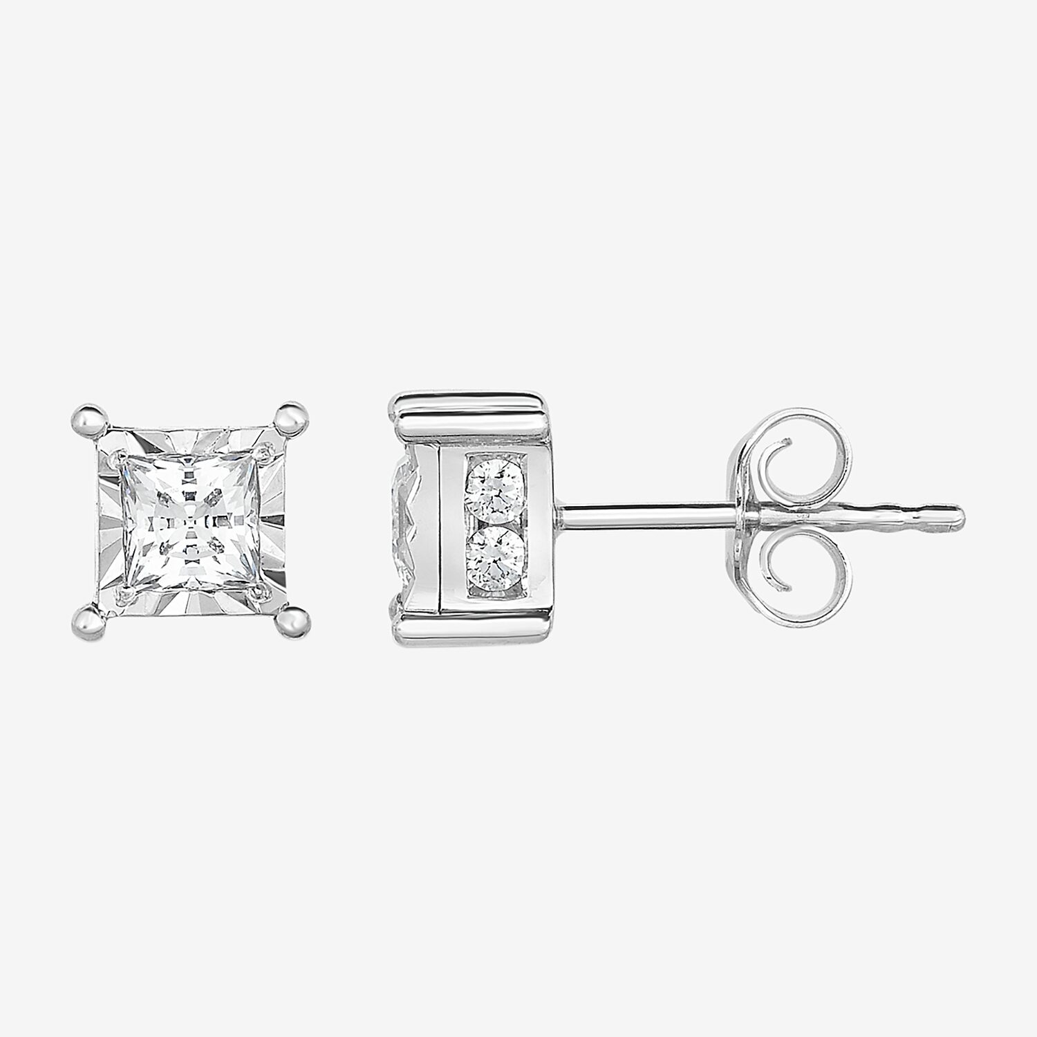 Tru Miracle 1 CT. T.W. Natural White Diamond 14K Gold 5.1mm Stud Earrings